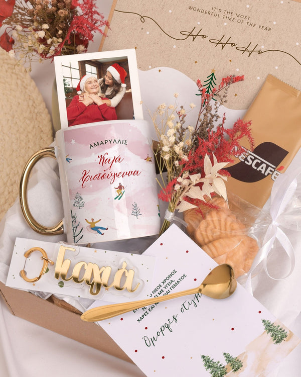 Pink Snowboard - Christmas Gold Gift Box - GOTShirts