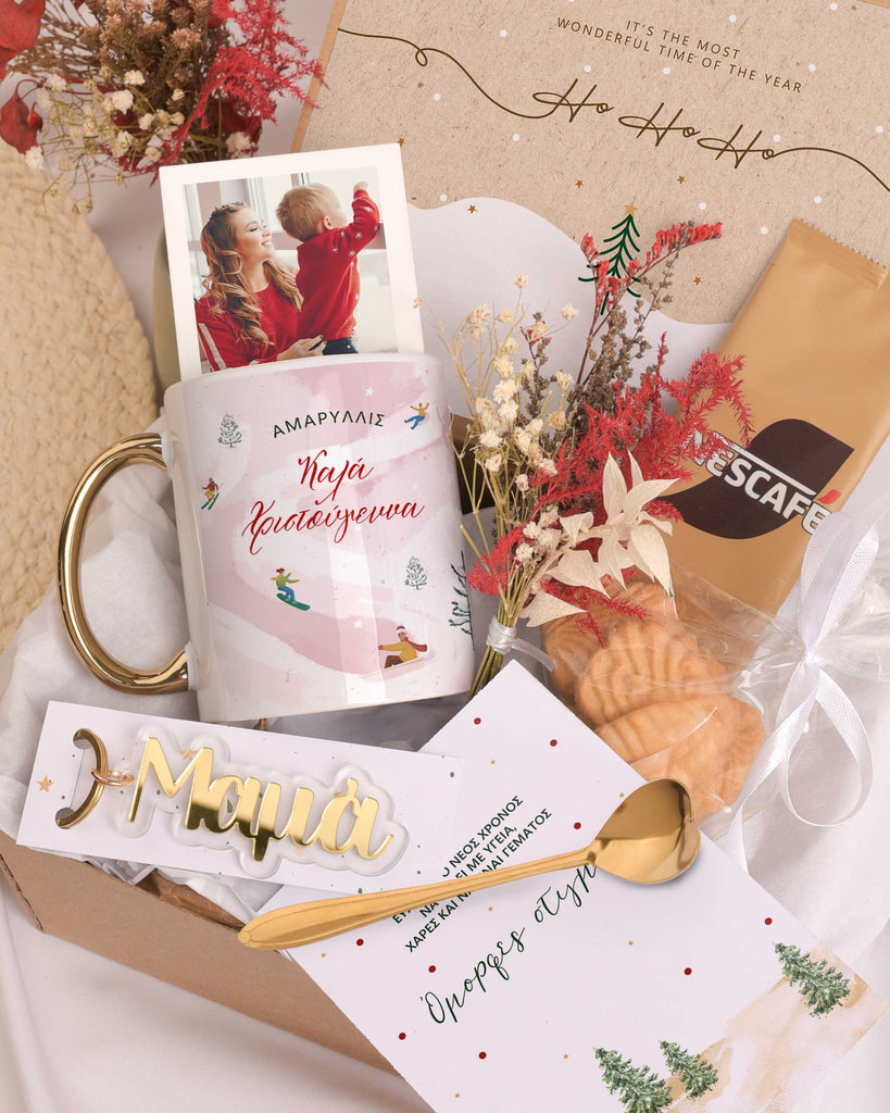 Pink Snowboard - Christmas Gold Gift Box - GOTShirts