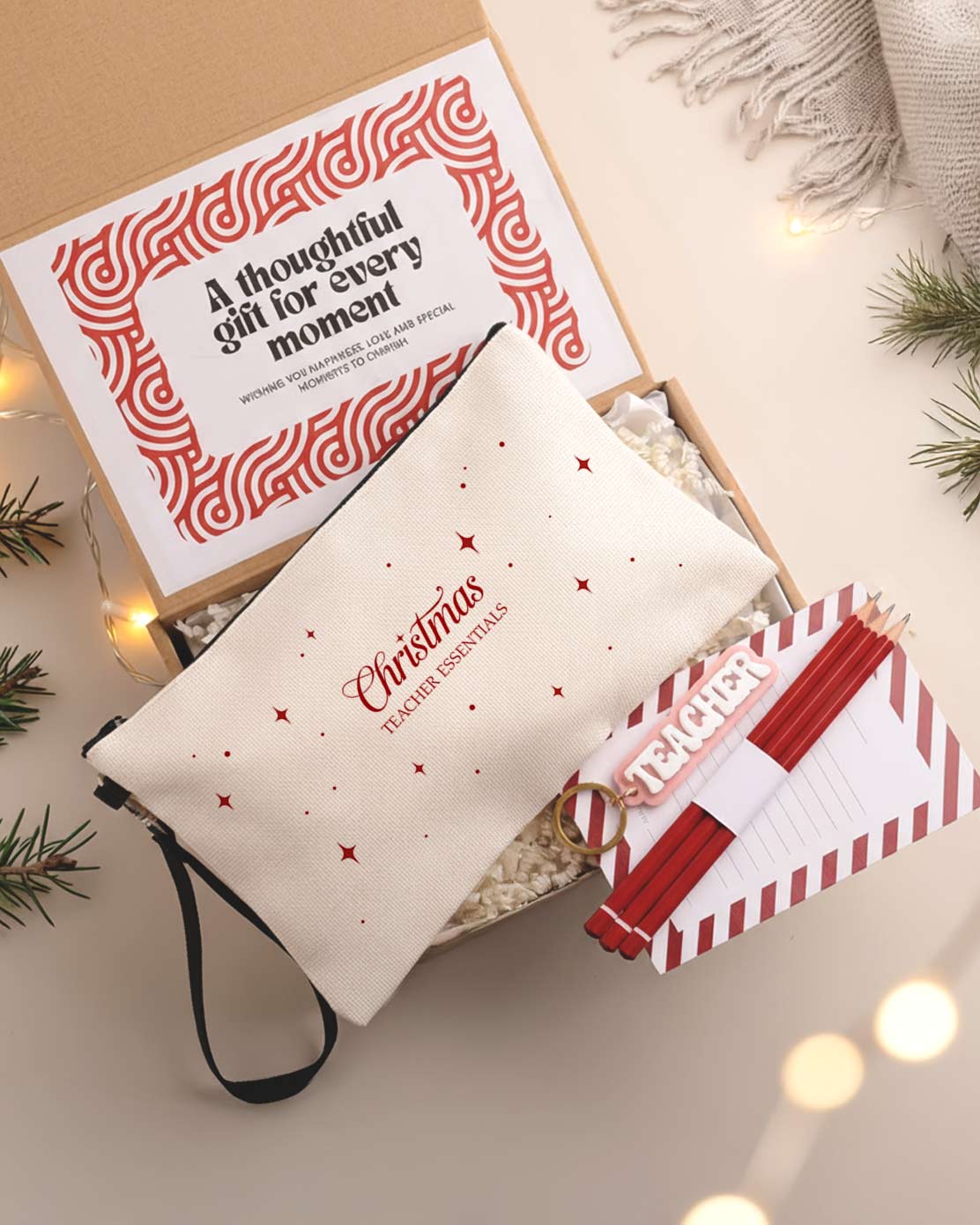 Teacher Essentials - Linen Pencil Case Gift Box - GOTShirts