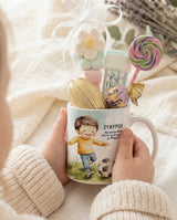 Football Player Watercolor - Ceramic Mug Gift Set - GOTShirts