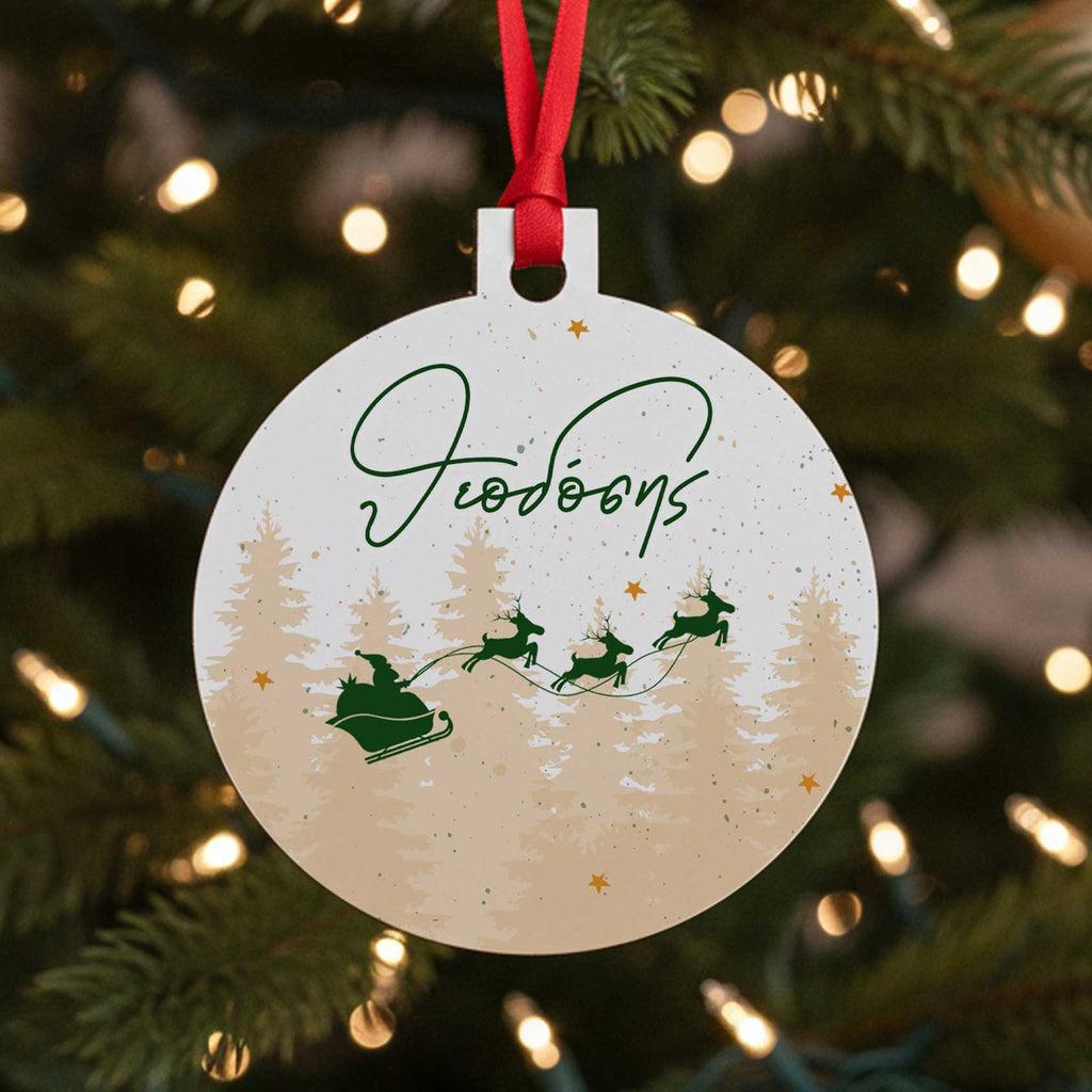 Christmas Sleight Green - Wooden Ornament - GOTShirts