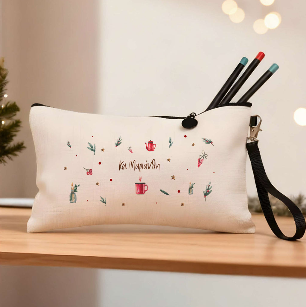 Winter Pattern - Linen Pencil Case - GOTShirts