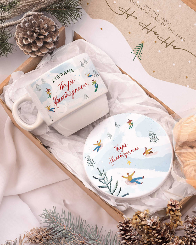 Blue Snowboard - Coffee Mug & Coaster Set - GOTShirts