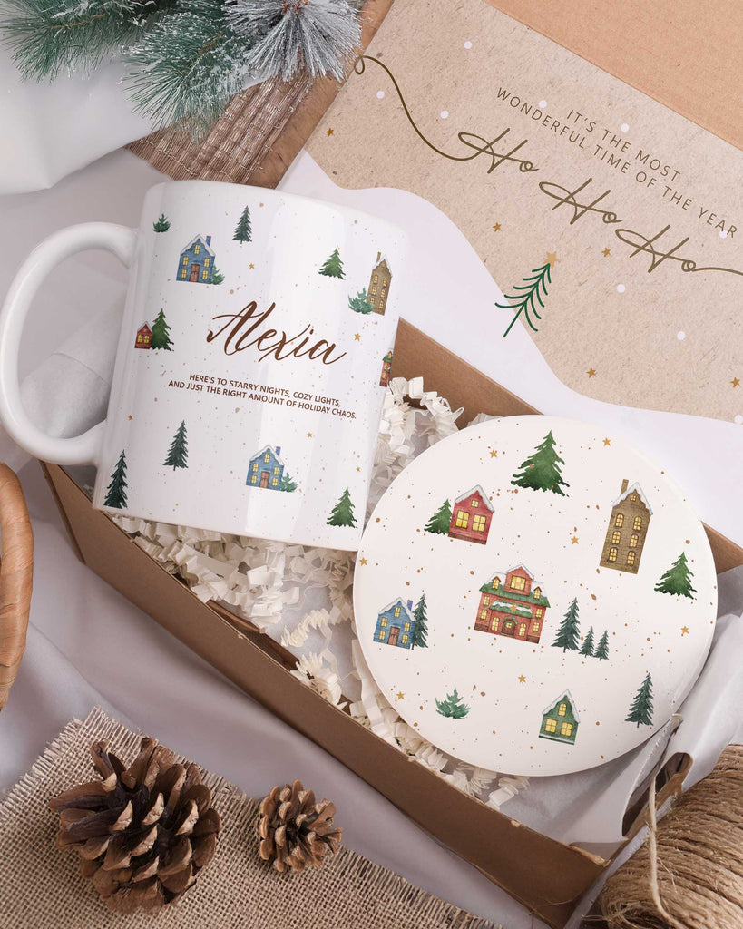 Christmas Pettern - Ceramic Mug 11oz & Coaster Gift Box - GOTShirts
