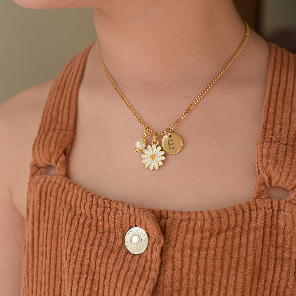 Daisy Initial Necklace -