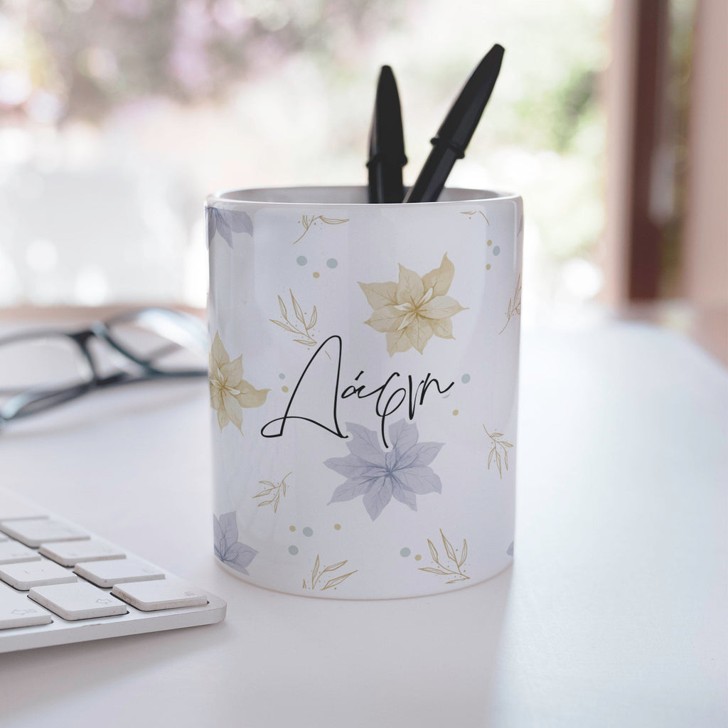 Flowers Pattern - Ceramic Pencil Holder - GOTShirts