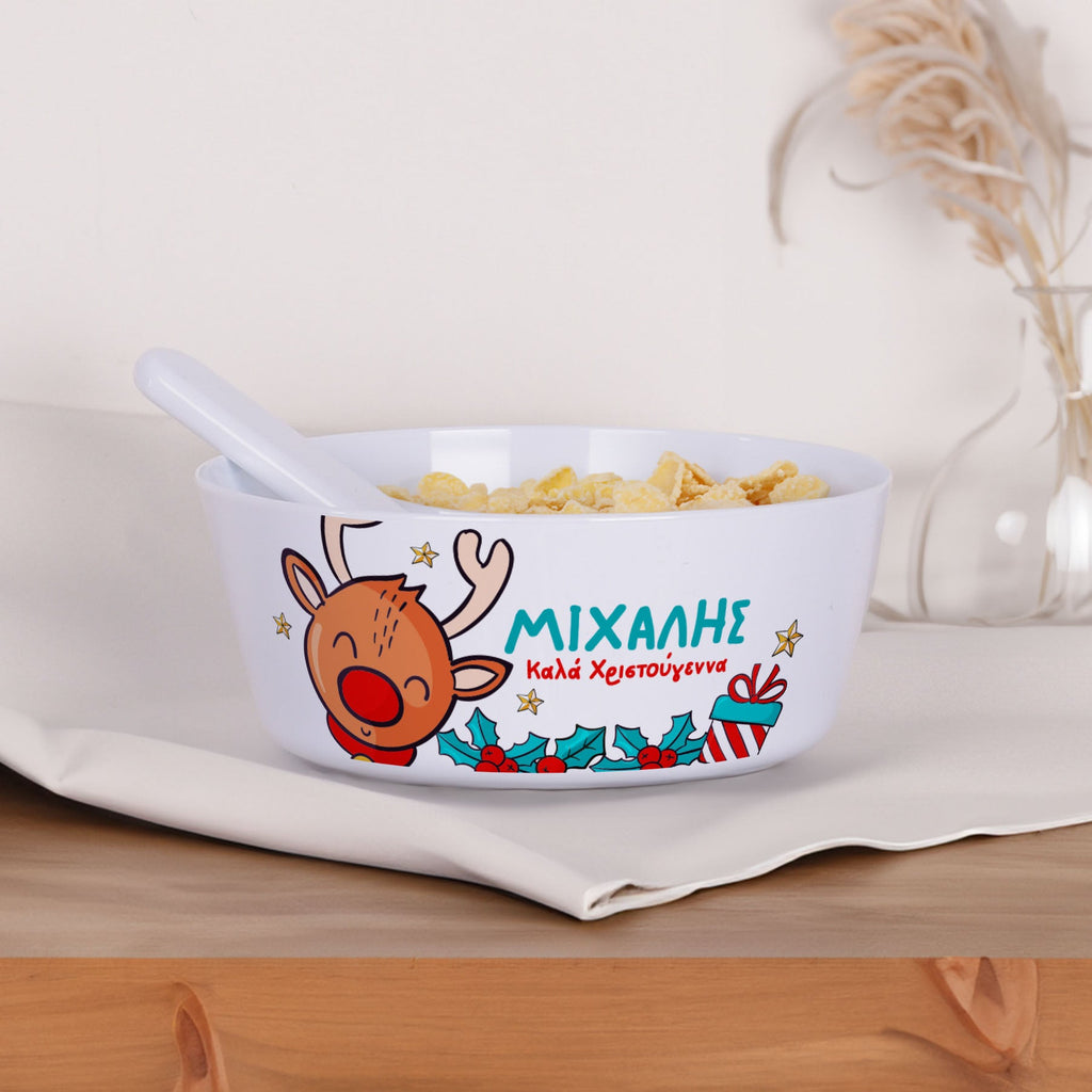 Personalized Plastic Bowl - Rudolph - GOTShirts