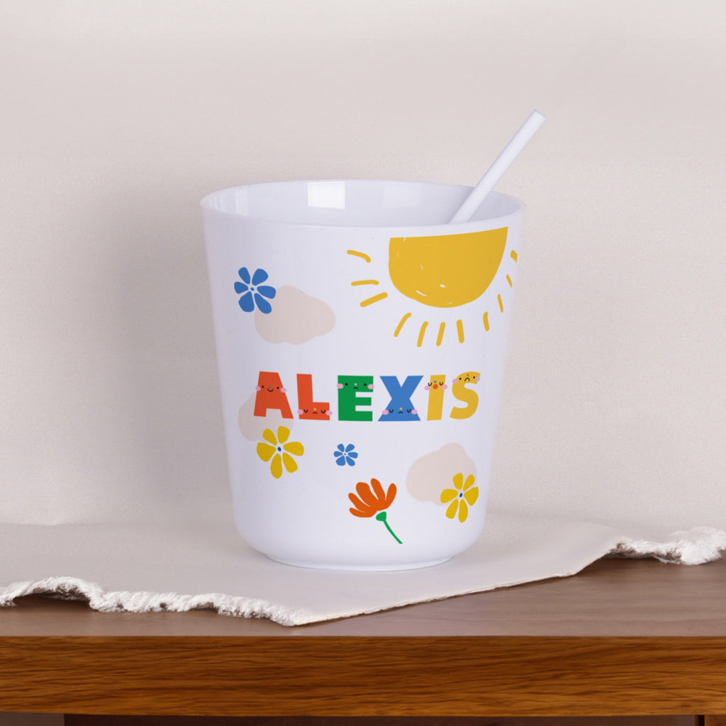 Plastic Kids Mug - Smiley Colorful Letters - GOTShirts