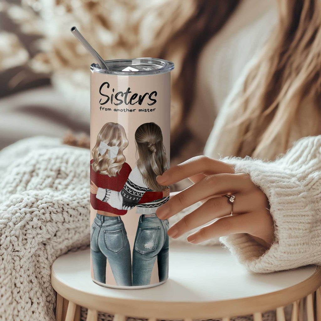 Sisters - Stainless Steel Skinny Tumbler With Straw - GOTShirts