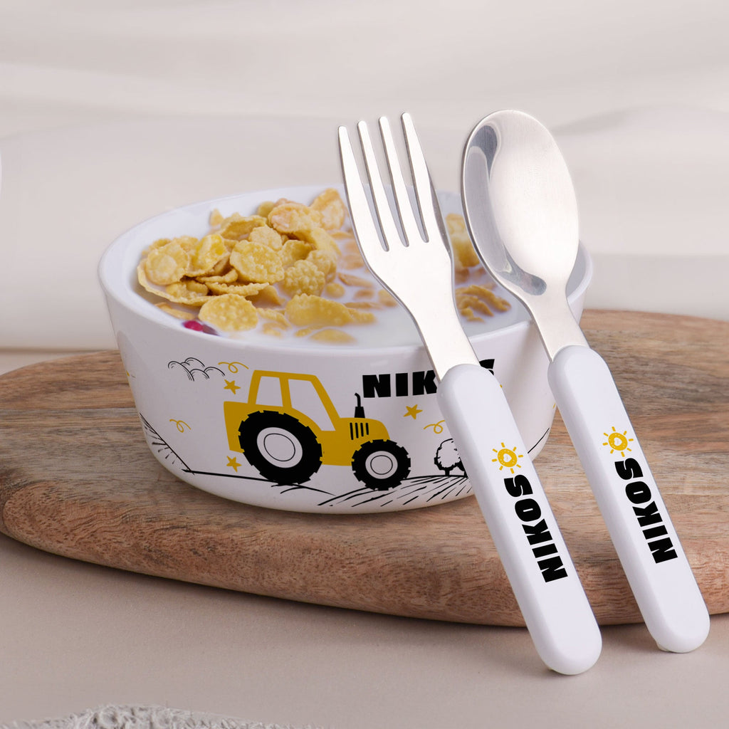 Little Treasures Mealtime Mini Set - Yellow Tractor - GOTShirts