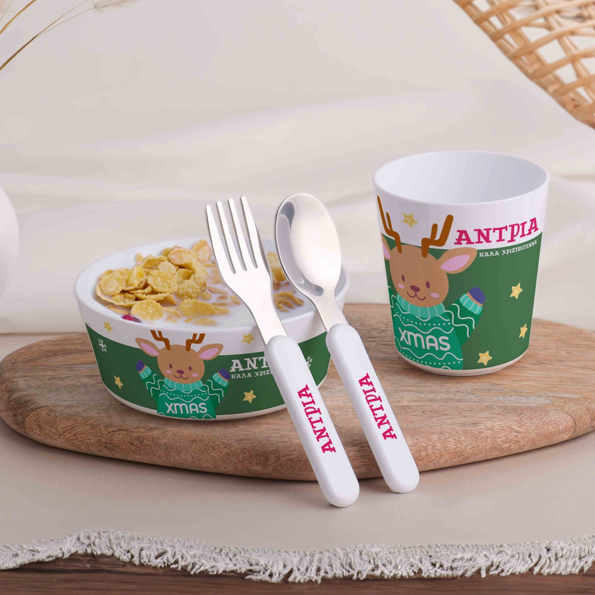 Little Treasures Mealtime Set - Christmas Deer - GOTShirts