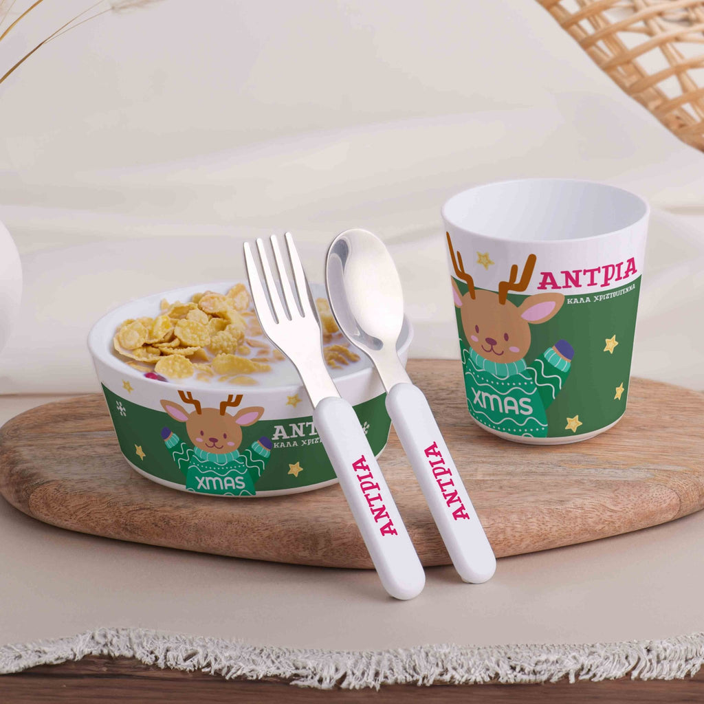 Little Treasures Mealtime Set - Christmas Deer - GOTShirts