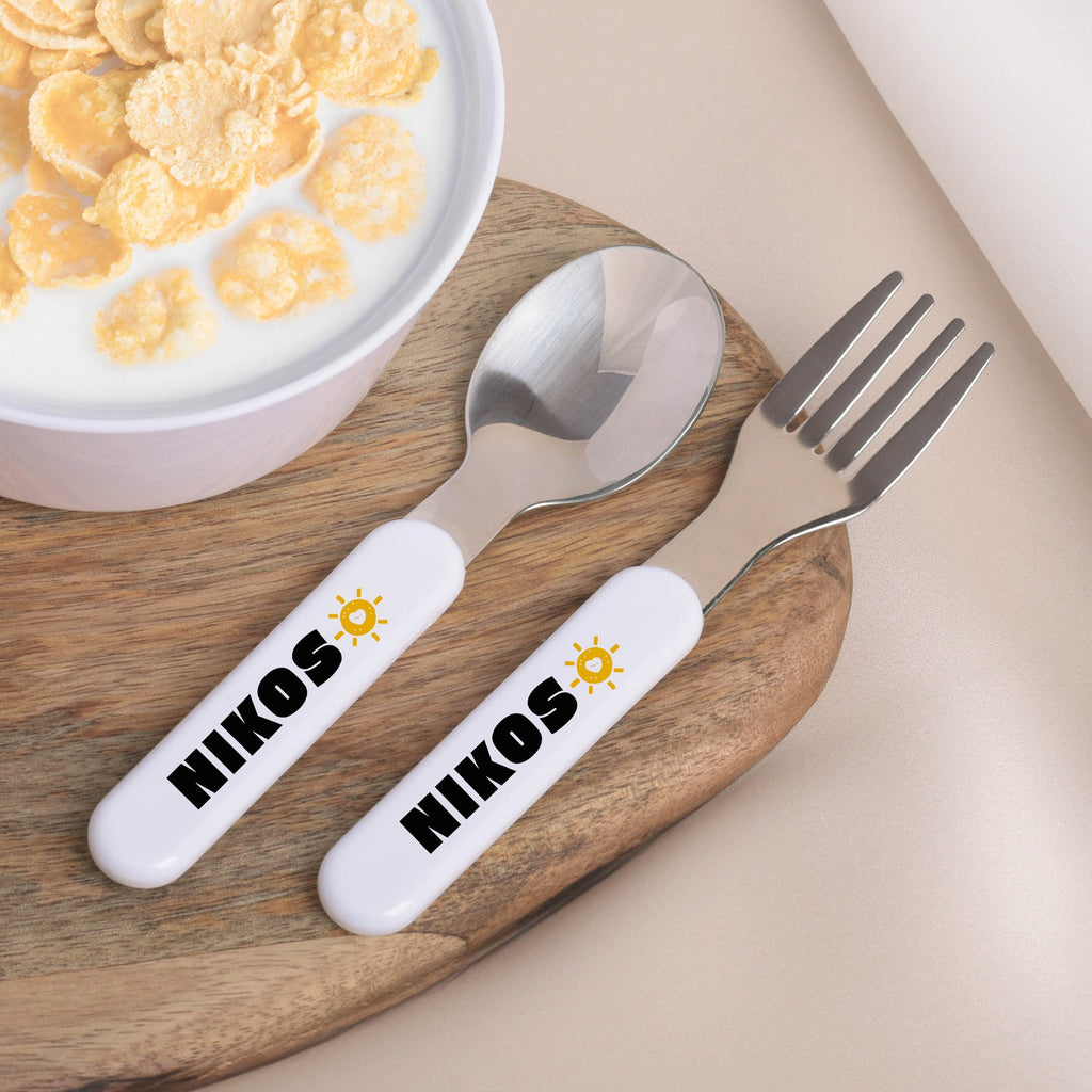 Kids Spoon/Fork Set - Cute Sun - GOTShirts