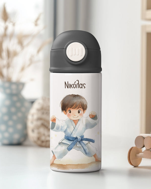 Karate - Double Wall Colored Water Bottle - GOTShirts