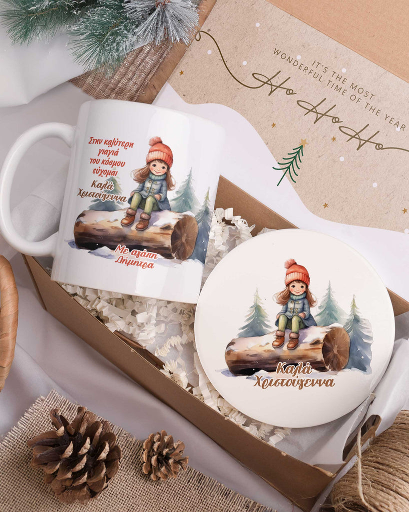 Best Grandma Girl - Ceramic Mug 11oz & Coaster Gift Box - GOTShirts