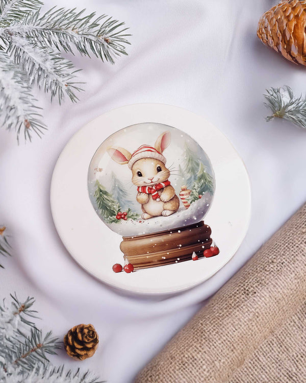 Snowball Rabbit - Ceramic Mug 11oz & Coaster Gift Box - GOTShirts