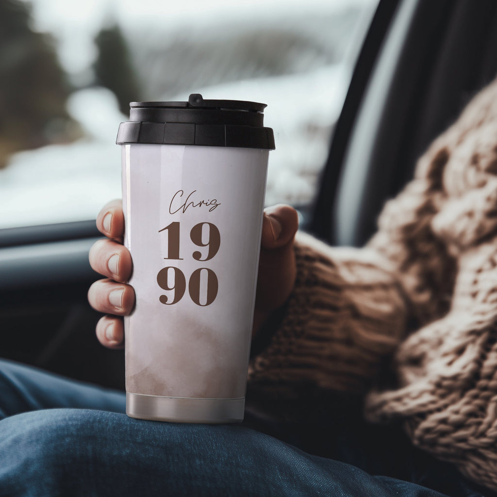 Name & Year - Stainless Steel Travel Mug - GOTShirts