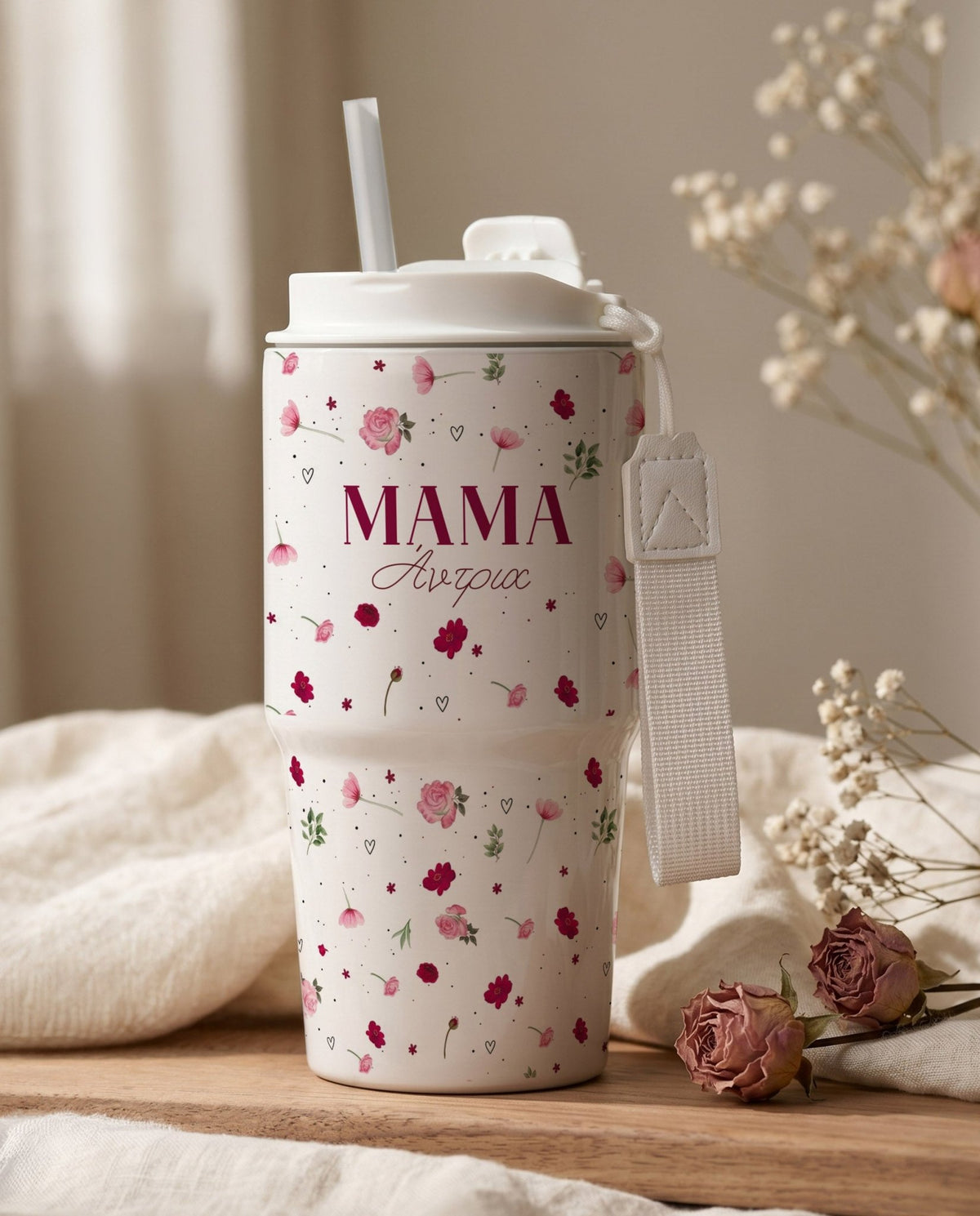 Roses Pattern - Tumbler With Portable lid - GOTShirts
