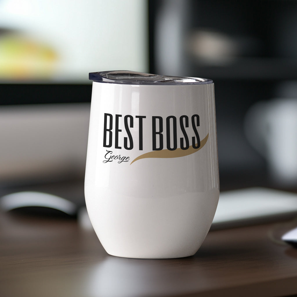 Best Boss - Stainless Steel White Mug - GOTShirts