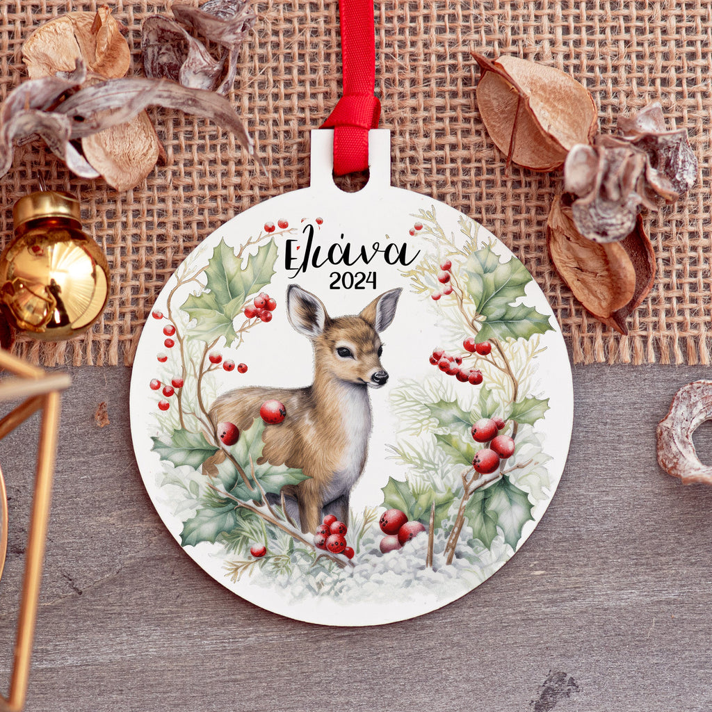 Deer & Mistletoe - Wooden Ornament - GOTShirts