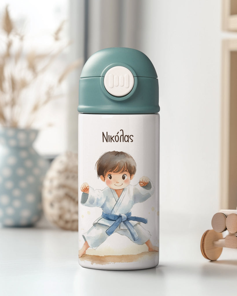 Karate - Double Wall Colored Water Bottle - GOTShirts