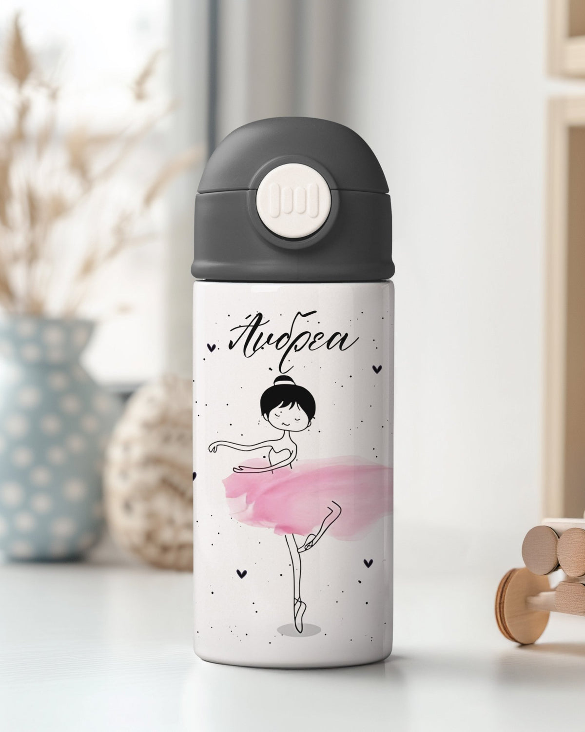 Pink Ballerina - Double Wall Colored Water Bottle - GOTShirts