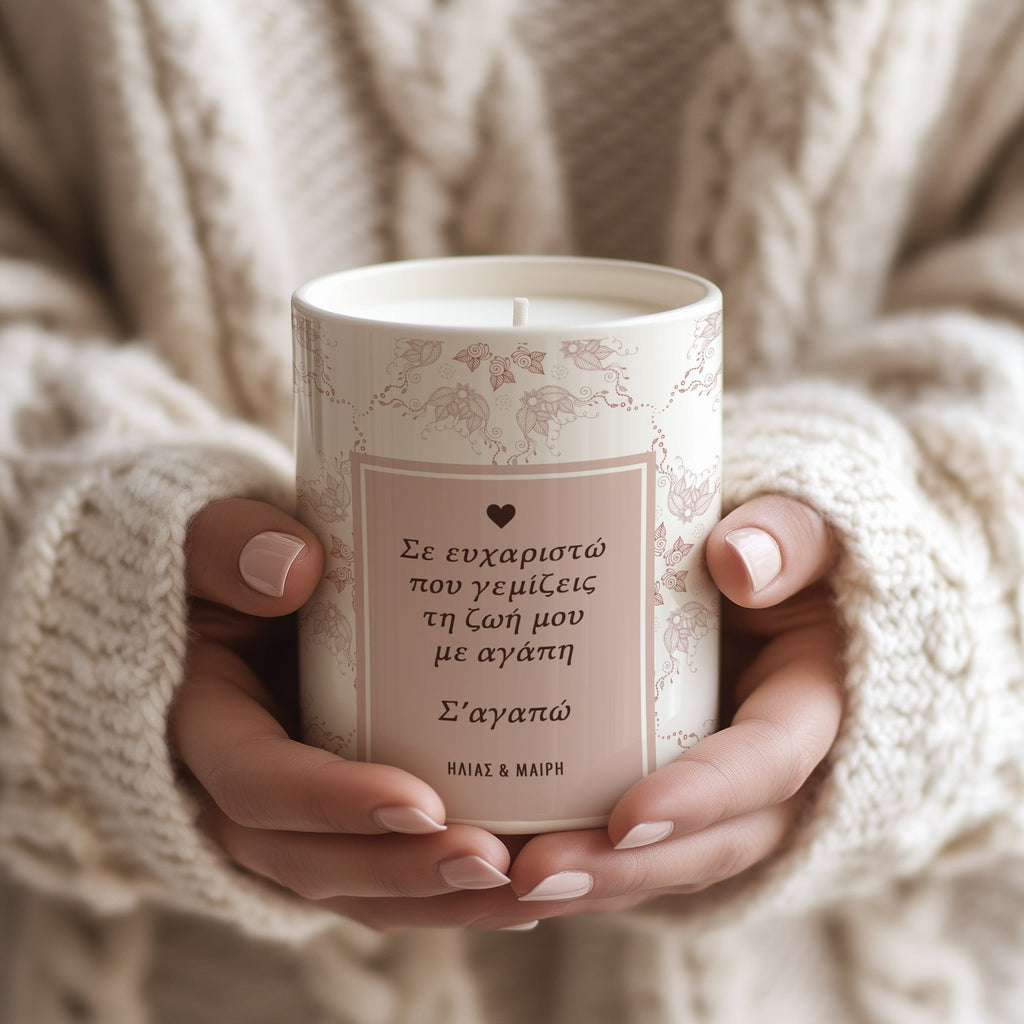 A Life Full Of Love - Ceramic Candle Holder With Scented Candle - GOTShirts