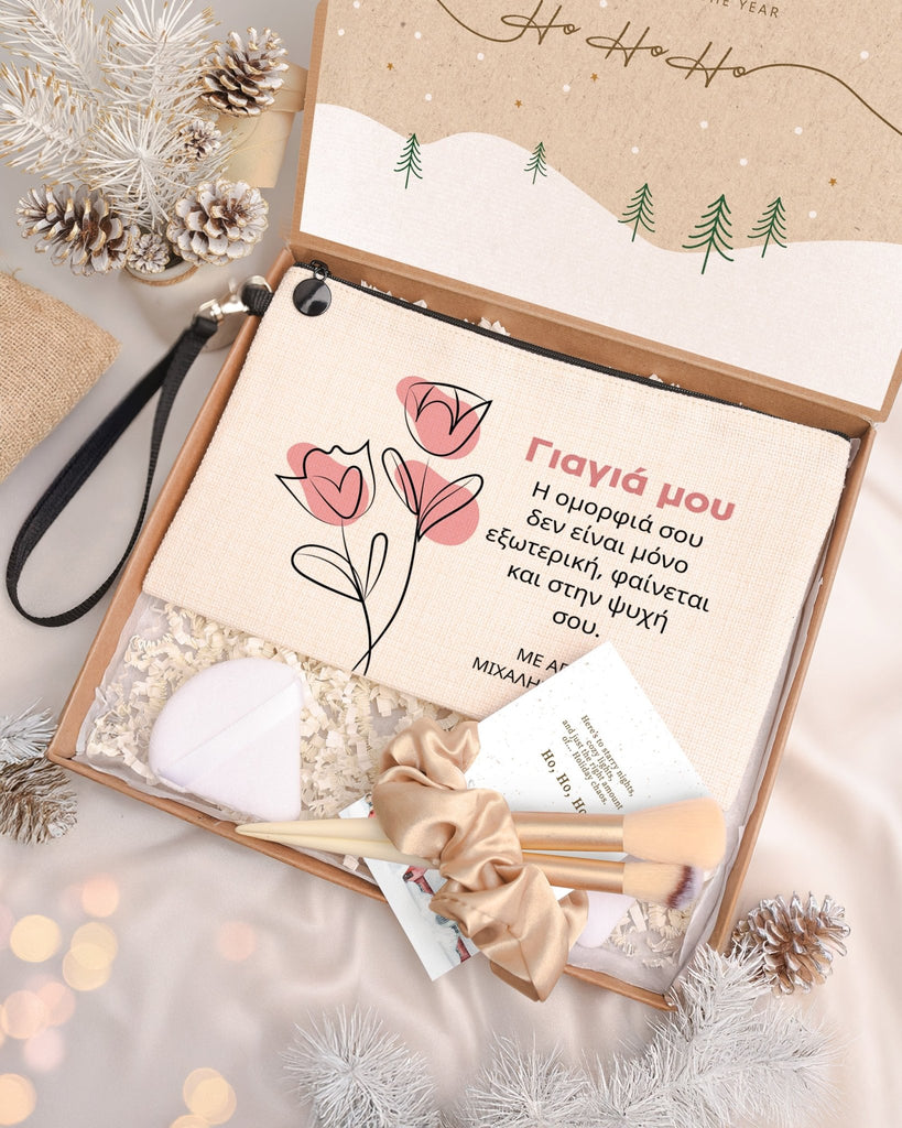 Pink Flowers Grandma - Makeup Bag Gift Box - GOTShirts