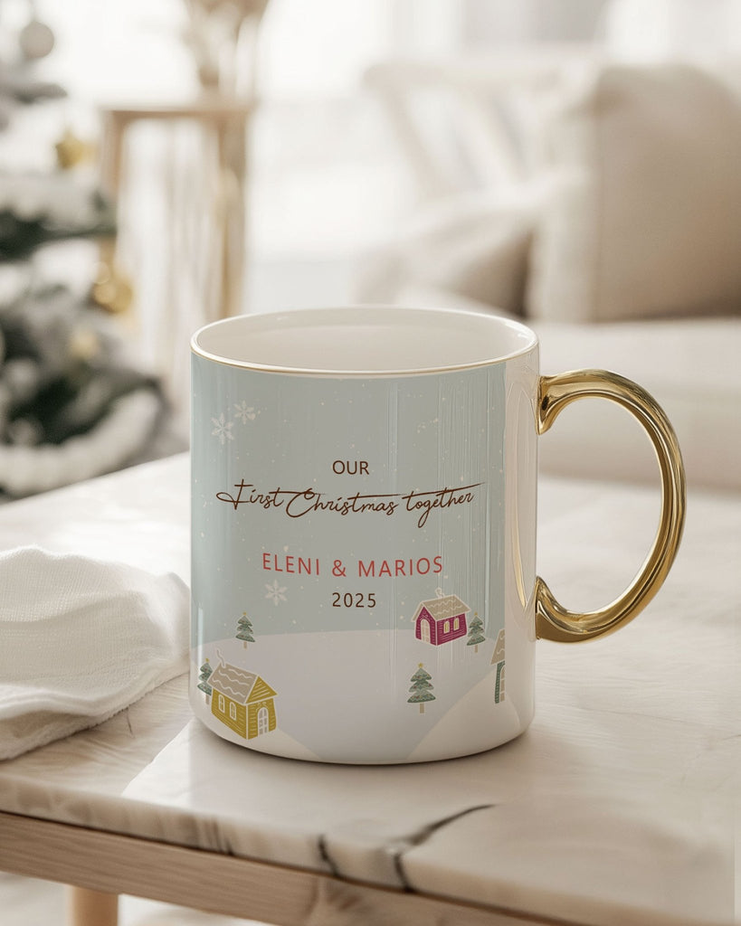 First Christmas Together - Ceramic Gold Handle Mug - GOTShirts