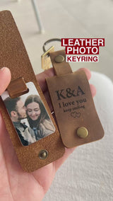 Grandad. - Leather Engraved Keyring With Photo Inside