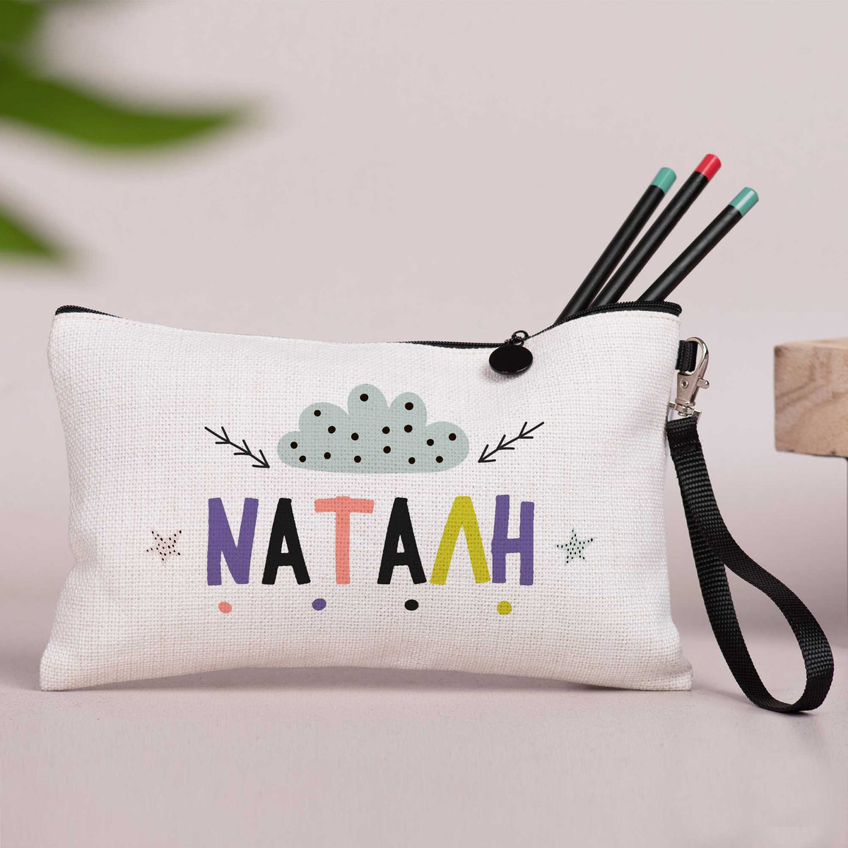 Rainbow Name - Linen Pencil Case - GOTShirts