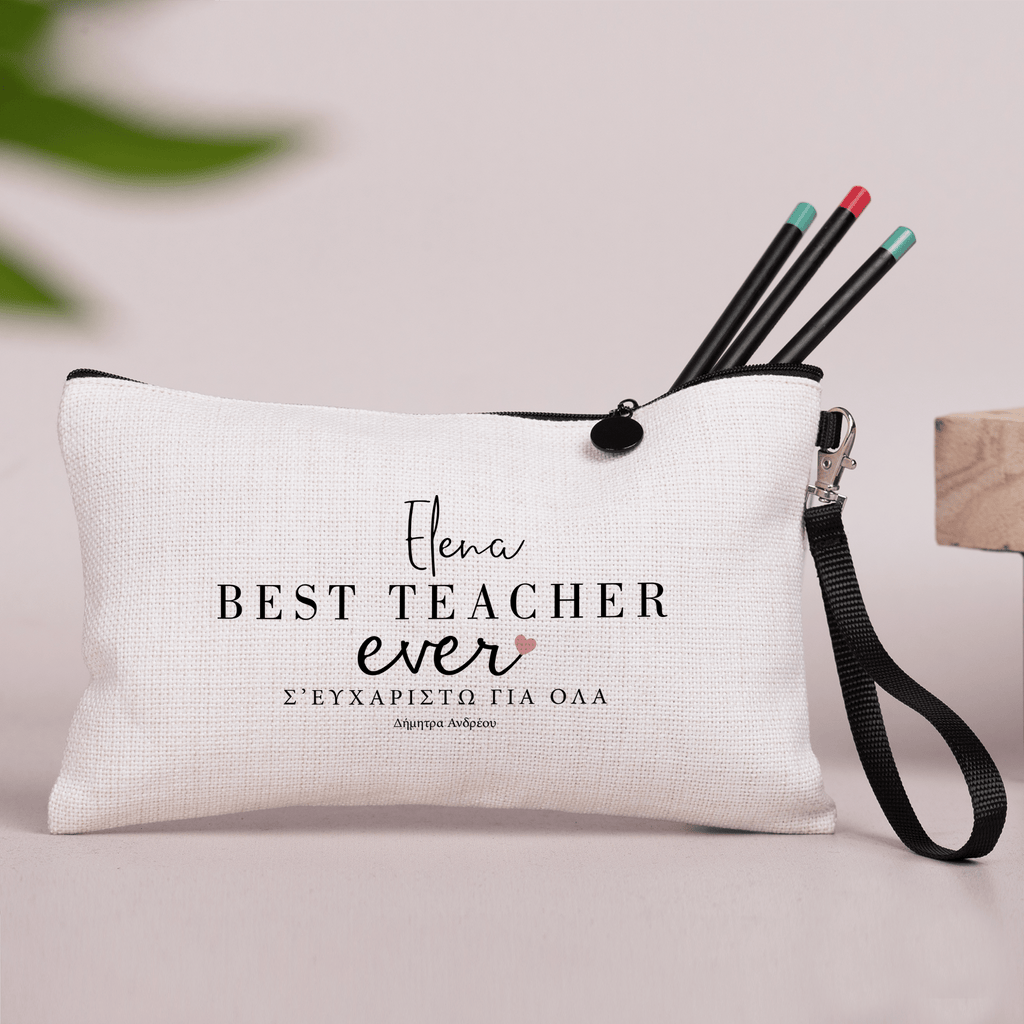 Best Teacher Ever - Linen Pencil Case - GOTShirts
