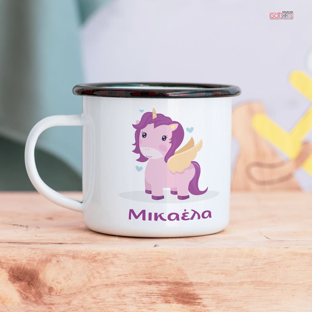 Unicorn With Wings - Stainless Steel Enamel Mug - GOTShirts