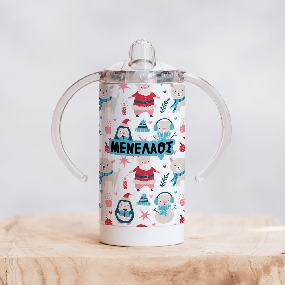 Santa & Friends - Straight Double Wall Stainless Steel Sippy Cup - GOTShirts