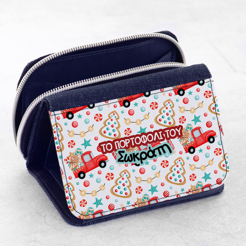 Christmas Cars Pattern - Kid's Jean Wallet - GOTShirts