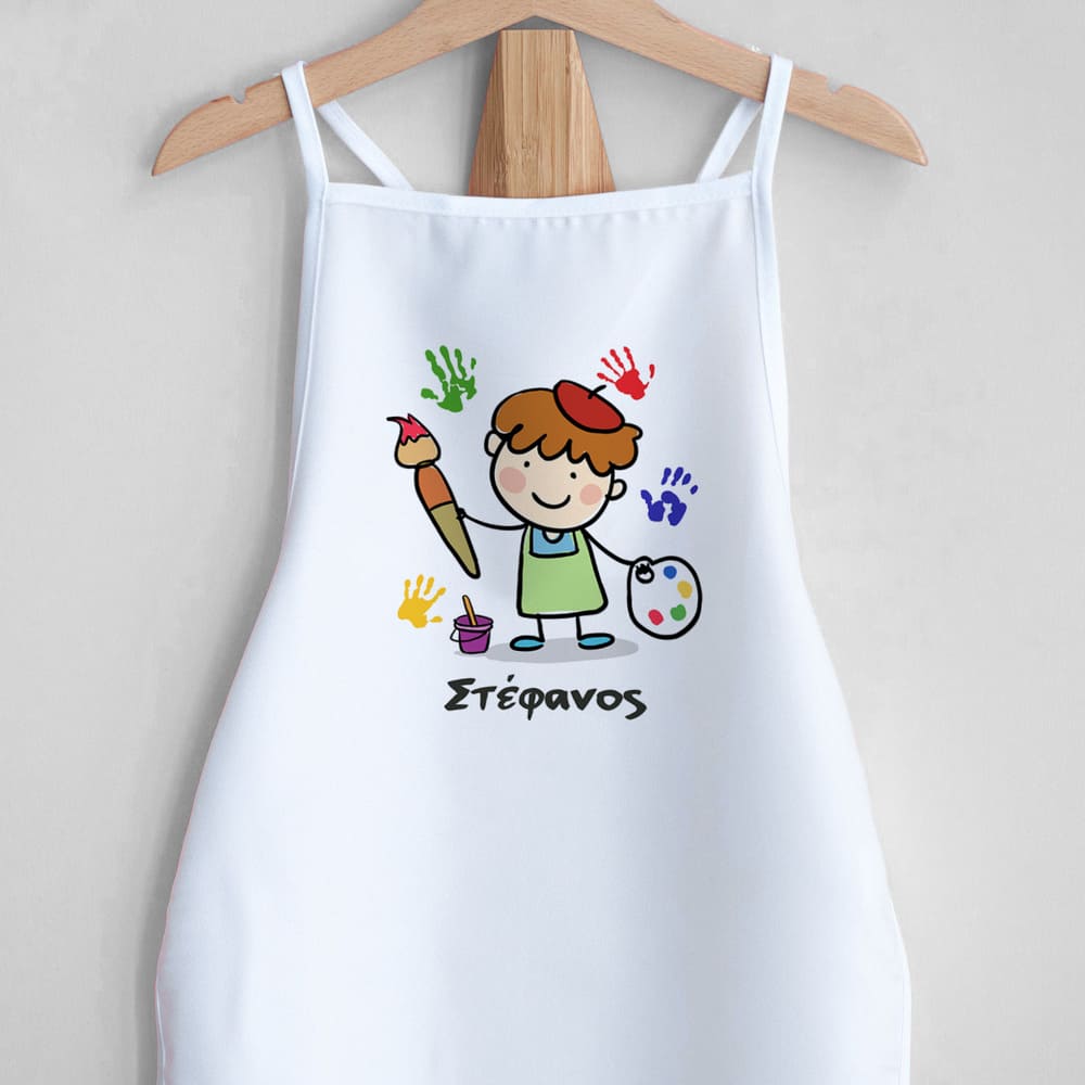 Little Painter Boy - Children's White Apron - GOTShirts