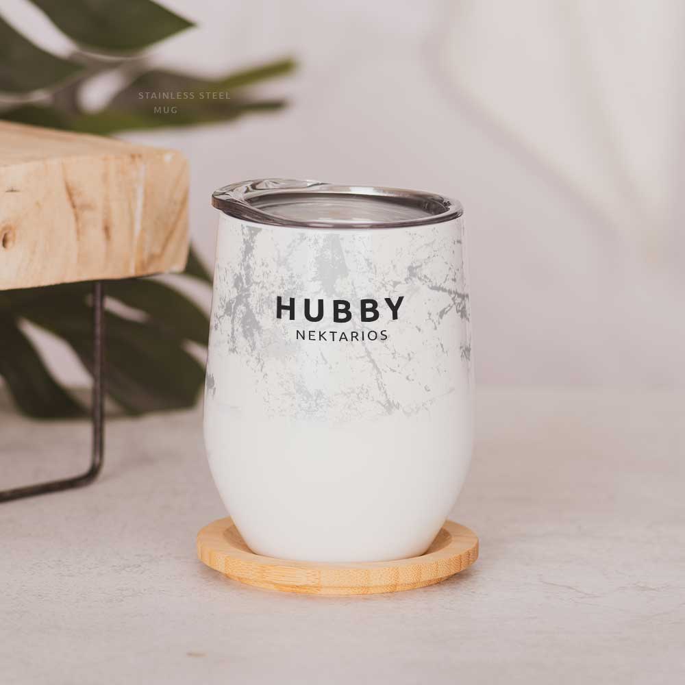 Hubby - Stainless Steel White Mug - GOTShirts