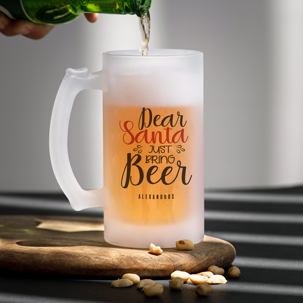 Dear Santa - Frosted Beer Glass