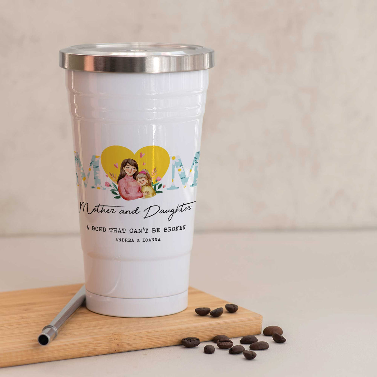 MOM - Stainless Steel Tumbler With Straw - GOTShirts