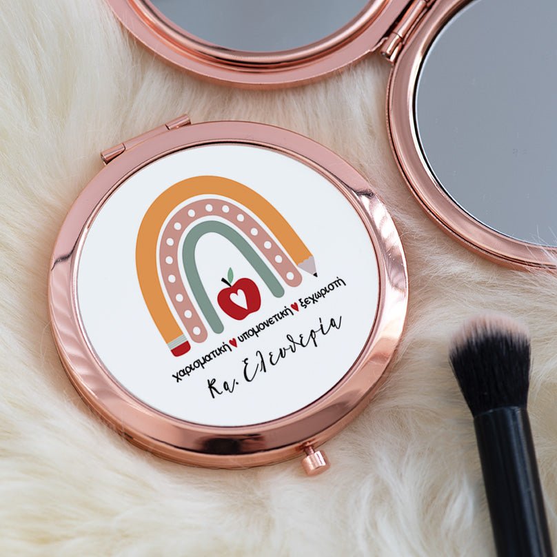 Teacher Rainbow Pencil - Compact Mirror - GOTShirts