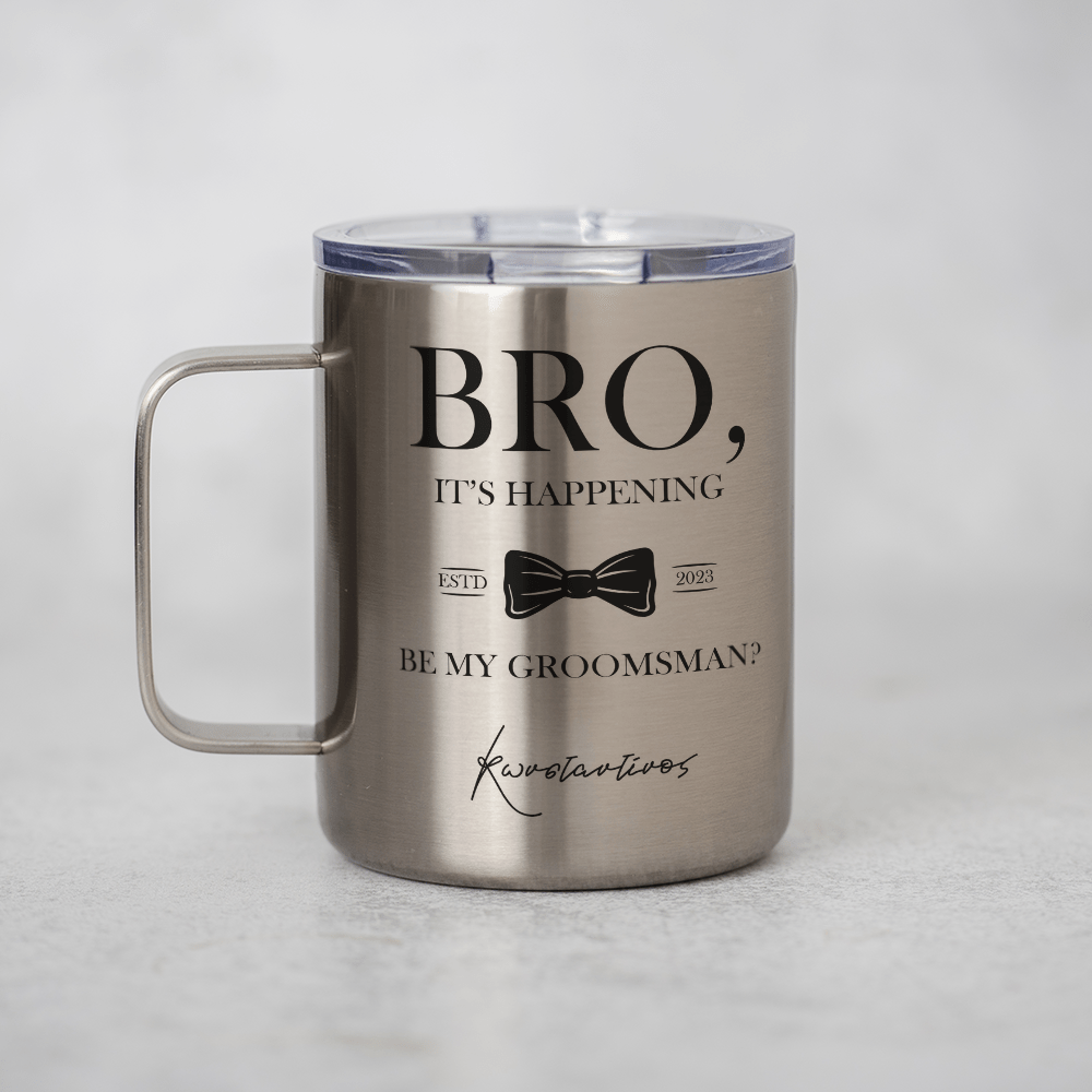 Be My Groomsman? - Silver Stainless Steel Mug With Handle - GOTShirts