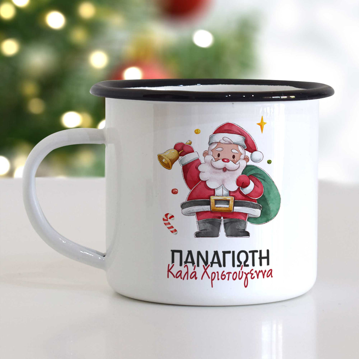 Santa Claus - Christmas S/Steel Enamel Mug - GOTShirts