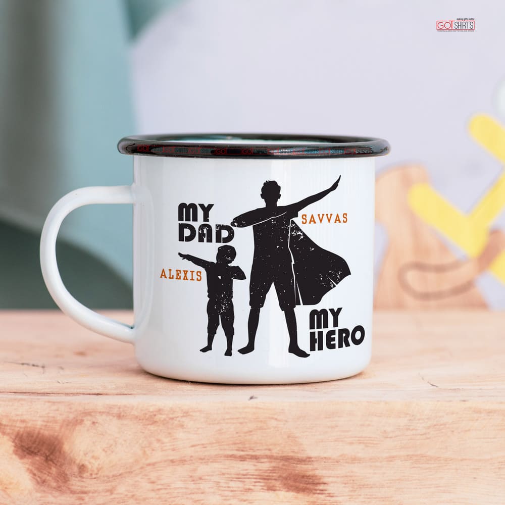 My Dad My Hero - Stainless Steel Enamel Mug - GOTShirts