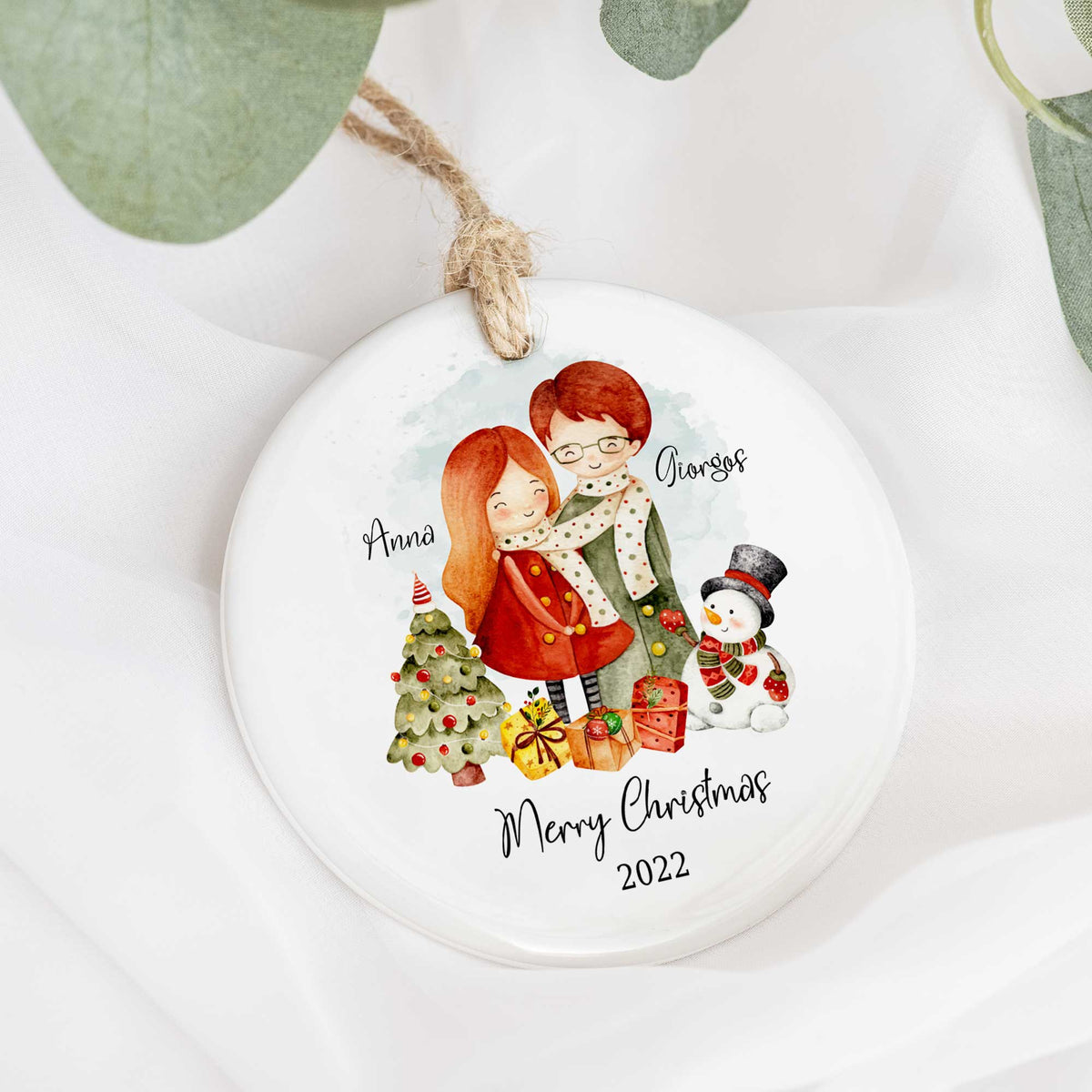 Merry Christmas Couple - Ceramic Ornament - GOTShirts