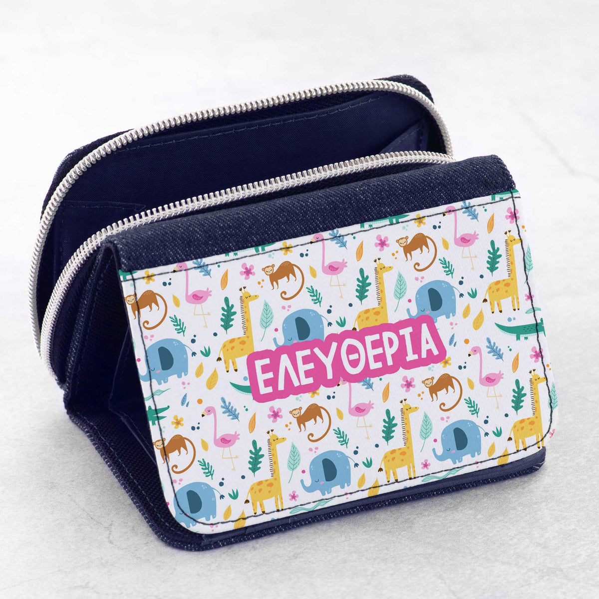 Girl Animals Pattern - Kid's Jean Wallet - GOTShirts