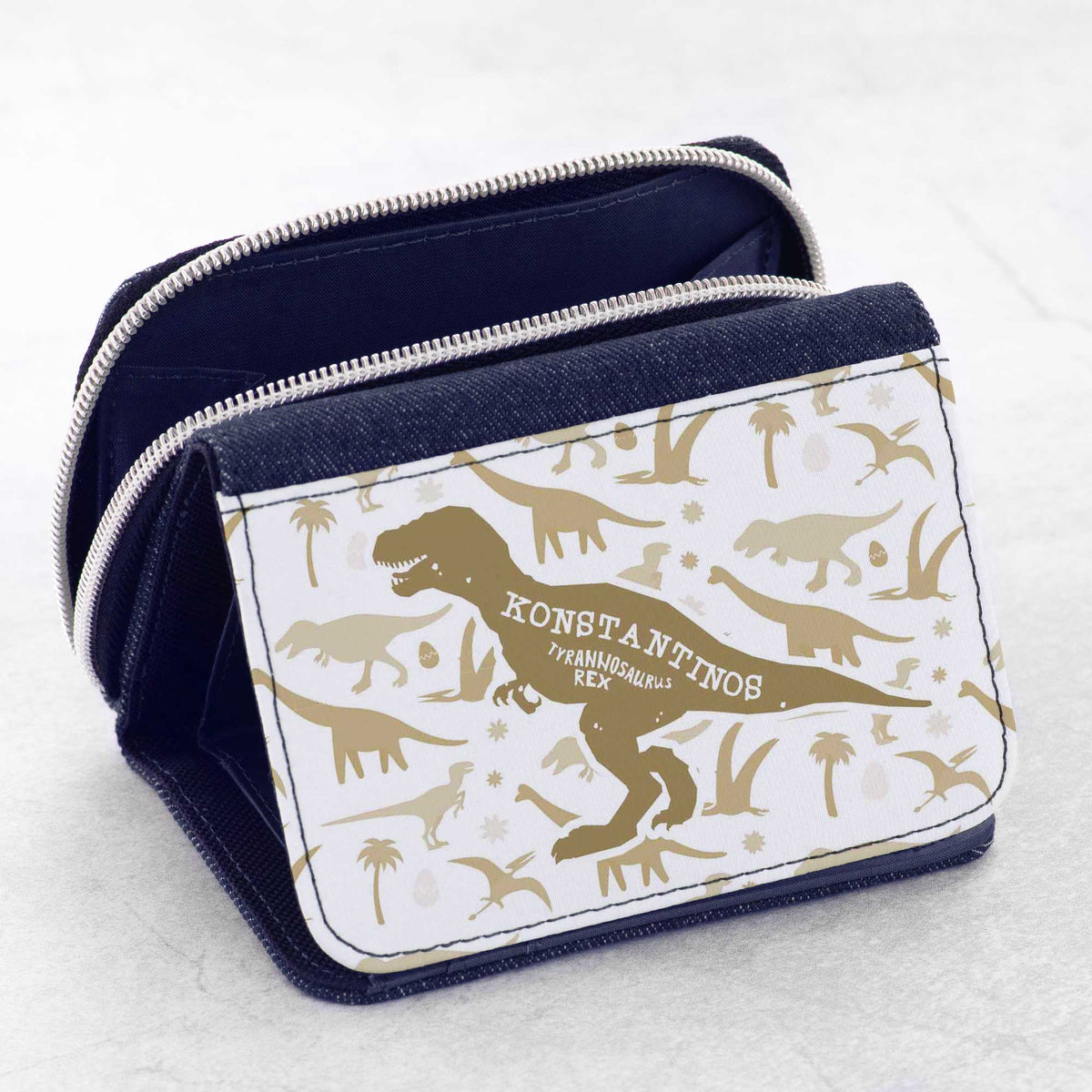 T - Rex Pattern - Kid's Jean Wallet - GOTShirts