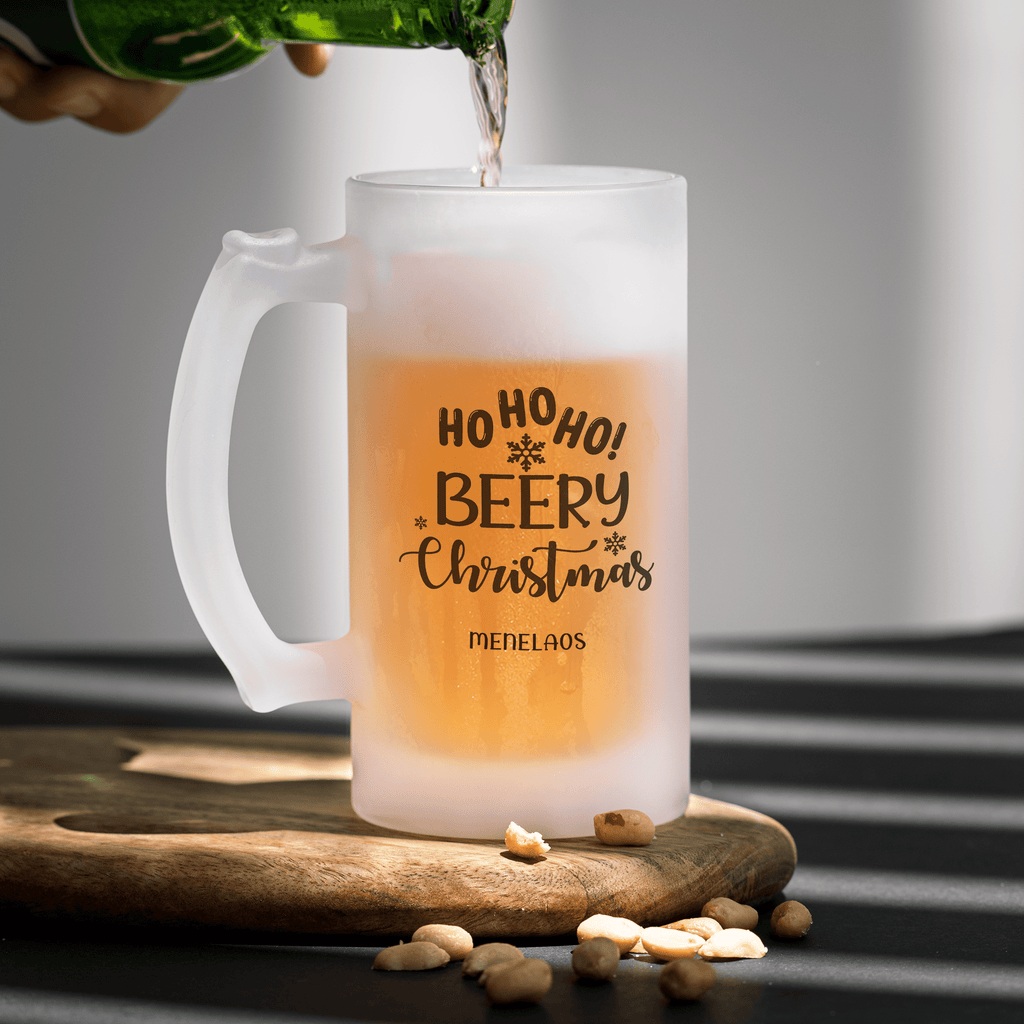 Beery Christmas - Frosted Beer Glass - GOTShirts