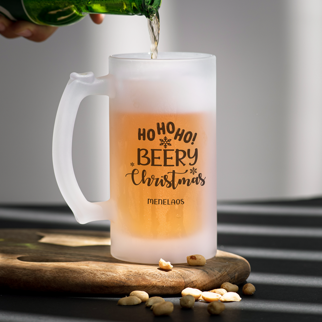 Beery Christmas - Frosted Beer Glass