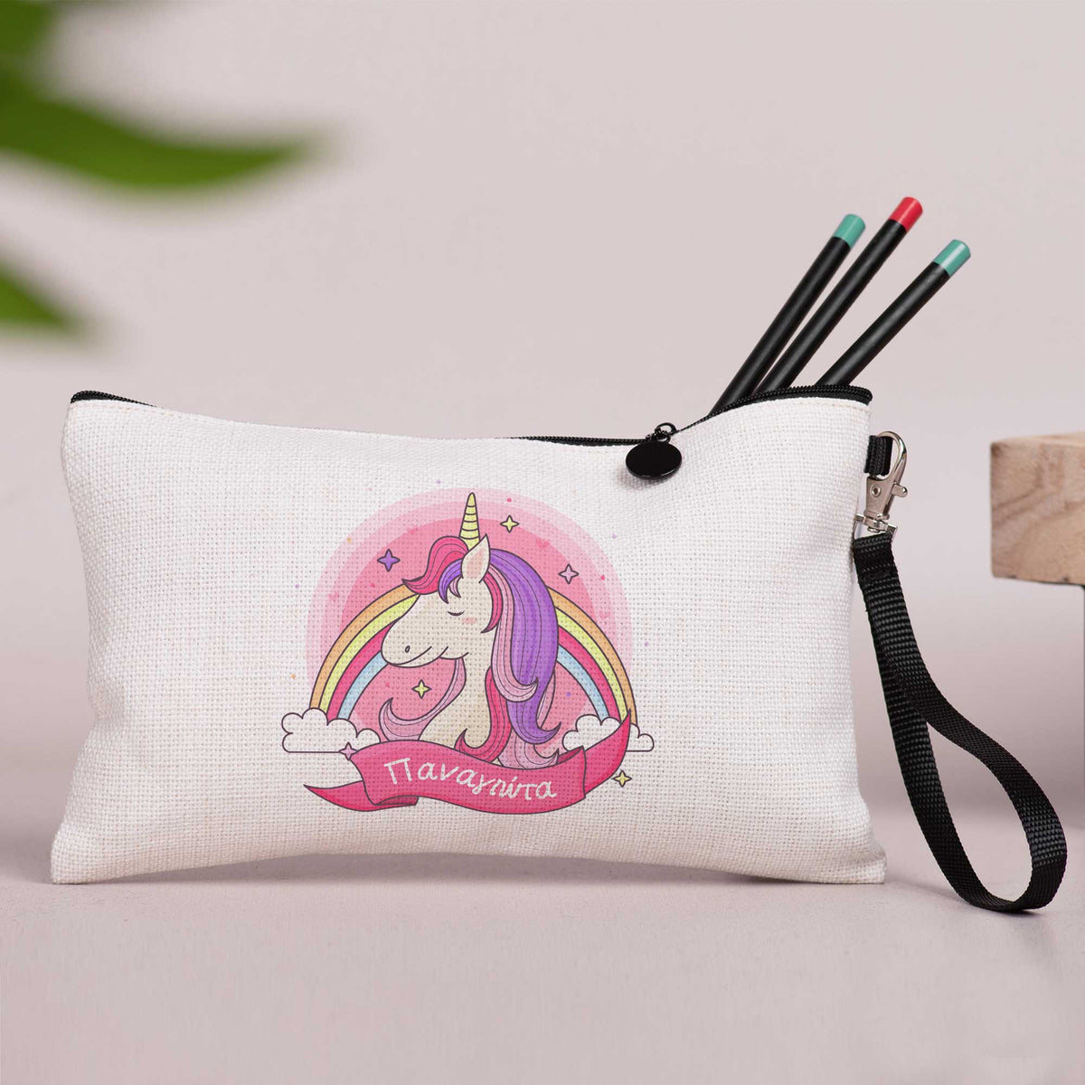 Pink Unicorn - Linen Pencil Case - GOTShirts