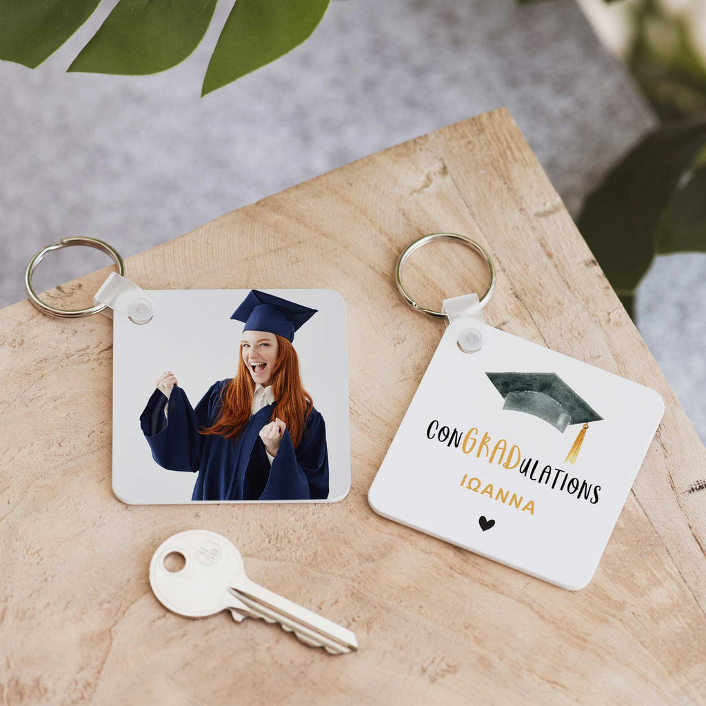 conGRADulations - Square Plastic Keyring - GOTShirts